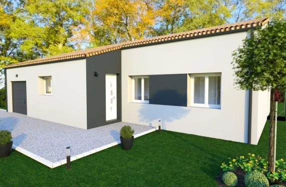 Photo maison 95&nbsp;m²<br>sur terrain 727&nbsp;m²